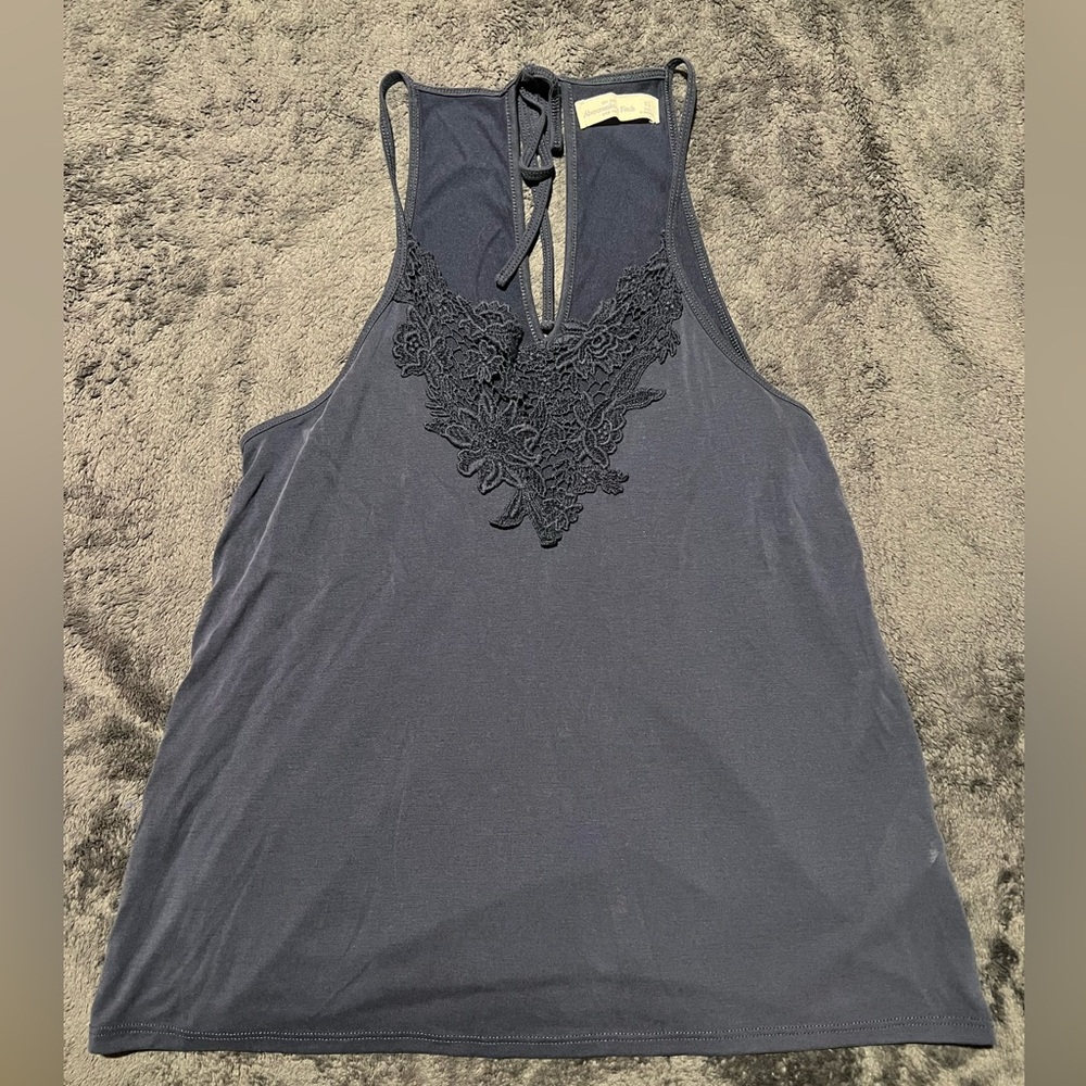Abercrombie & Fitch navy tank top with tie on back of the neck XS size